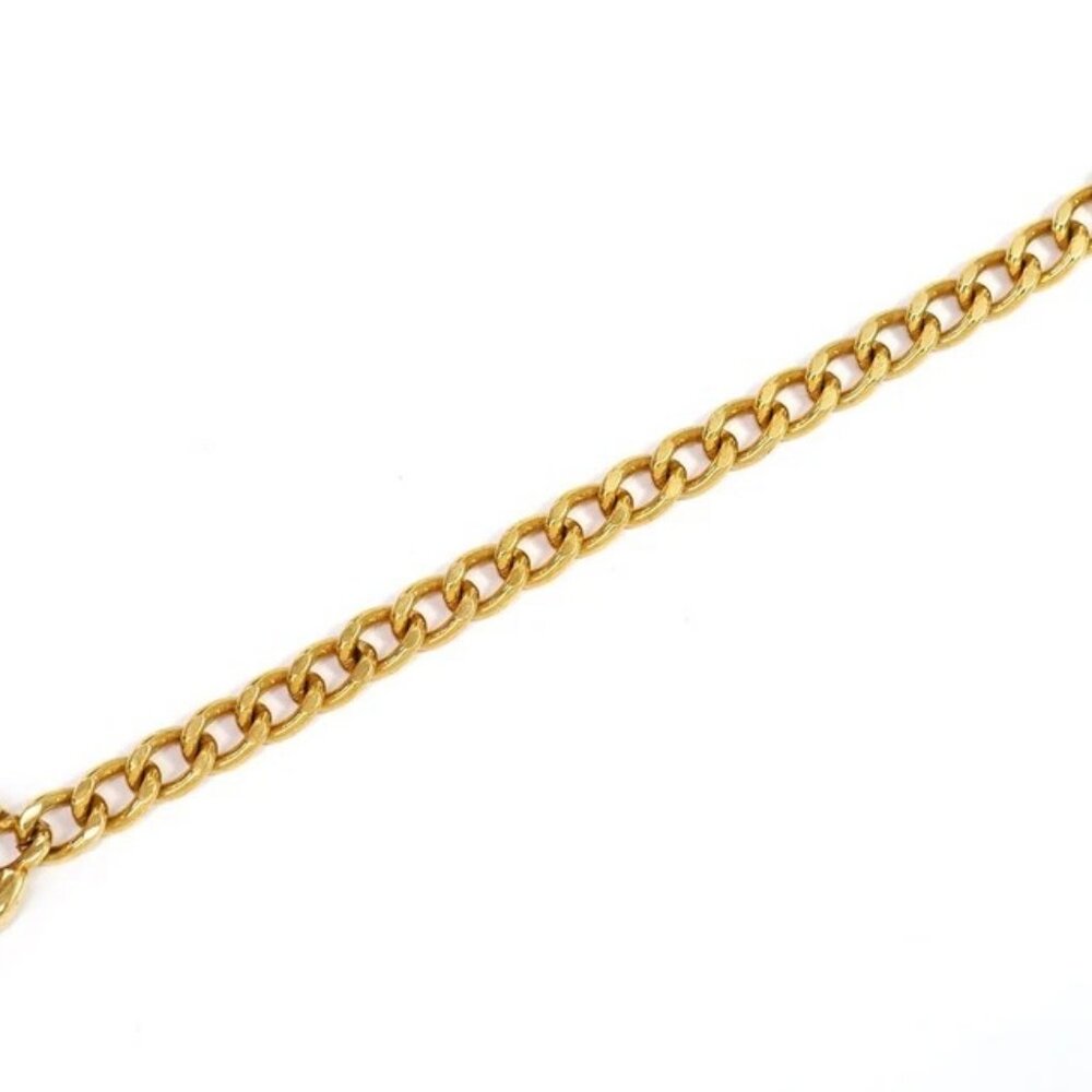 CHANEL CC Logo TurnLock Vintage Bracelet 6.7" Gold Tone 96P Auth w/Box USED - Picture 2 of 7